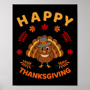 Affiche Bon thanksgiving Drôle Turquie Famille Hommes Femm