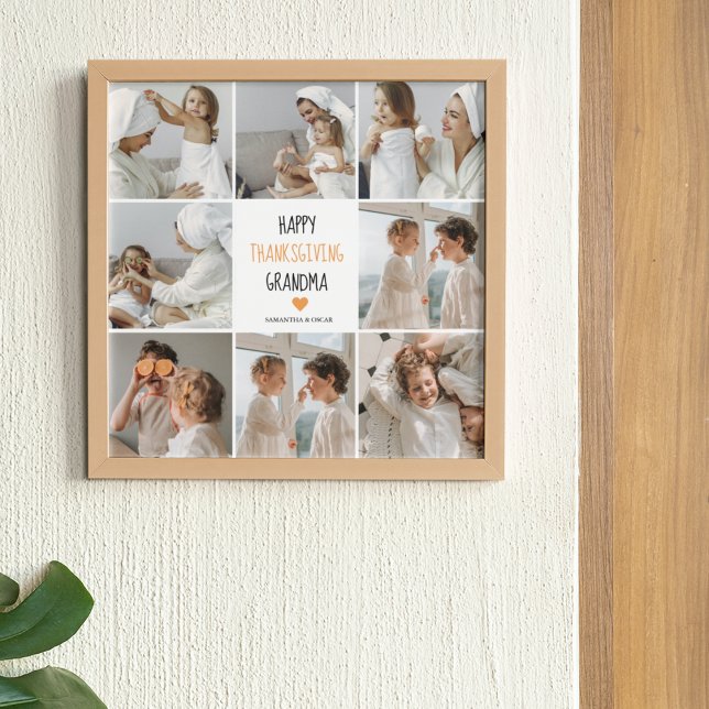 Affiche Bon thanksgiving photo Collage moderne grand-mère (Créateur téléchargé)