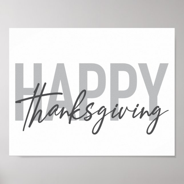 Affiche Bon thanksgiving simple, urbain, tendance, moderne (Devant)