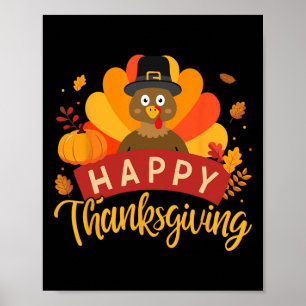Affiche Bon thanksgiving Turquie Pour Dîner En Famille