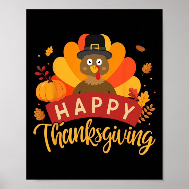 Affiche Bon thanksgiving Turquie Pour Dîner En Famille (Devant)