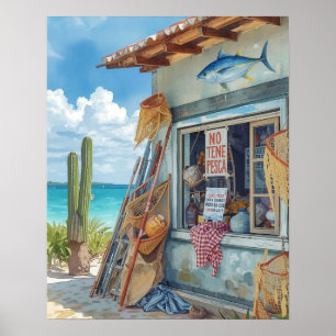Affiche Bonaire fish shack épuisé