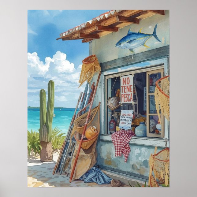 Affiche Bonaire fish shack épuisé (Devant)