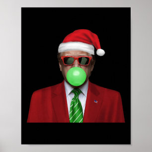 Affiche Bonbon à bulles drôle de Santa Trump rend Noël gén