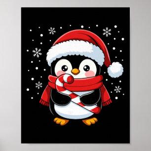Affiche Bonbon de Noël au bâtonnet de pingouin Fille tout-