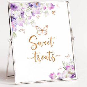 Affiche Bonbons aux papillons pourpres fleur sauvage