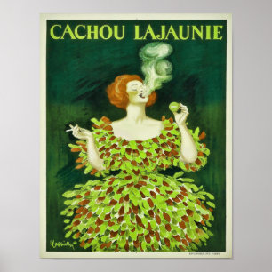 Affiche Bonbons de réglisse Cachou Lajaunie des années 192