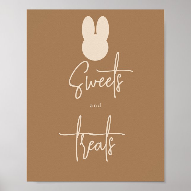 Affiche Bonbons et friandises de lapin simples (Devant)