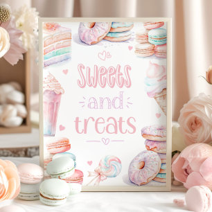 Affiche Bonbons et gâteries Soirée d'anniversaire sucrée