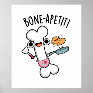 Affiche Bone Apetit Funny Cuisine Pun