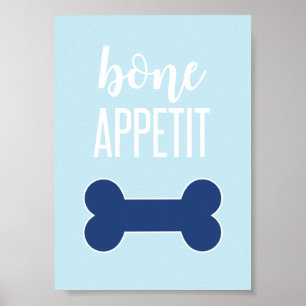 Affiche Bone Appetite Chiot Anniversaire Signal Bleu