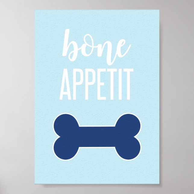 Affiche Bone Appetite Chiot Anniversaire Signal Bleu (Devant)
