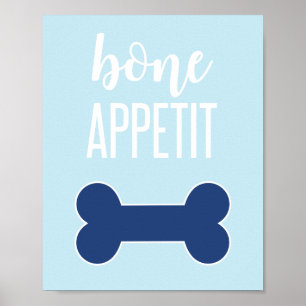 Affiche Bone Appetite Panneau Anniversaire Chiot Bleu