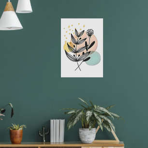 Affiche Bonheur Botanique – Art Floral Minimaliste