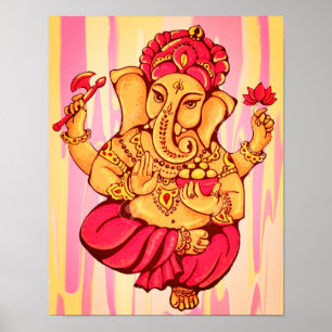 Affiche Bonheur Prospérité Hindou Dieu Ganesh Lord Ganesha