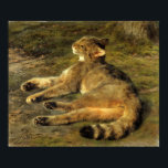 Affiche Bonheur - Wild Cat<br><div class="desc">Wild Cat by Rosa Bonheur. For more poster-ready images from Zedign Art Series Book 118 "Rosa Bonheur - Paintings & Drawings",  visit https://books.zedign.com/zas/118.html</div>