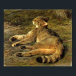 Affiche Bonheur - Wild Cat<br><div class="desc">Wild Cat by Rosa Bonheur. For more poster-ready images from Zedign Art Series Book 118 "Rosa Bonheur - Paintings & Drawings",  visit https://books.zedign.com/zas/118.html</div>