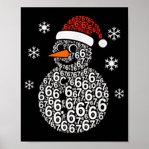 Affiche Bonhomme de neige 67 Six Sept 6 7 Mème Noël Drôle