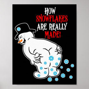 Affiche Bonhomme de neige drôle Comment les flocons de nei