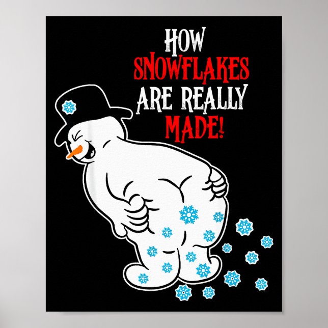 Affiche Bonhomme de neige drôle Comment les flocons de nei (Devant)