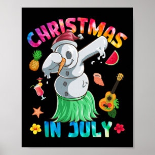 Affiche Bonhomme de neige drôle dabant Noël en juillet Tie