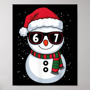 Affiche Bonhomme de neige drôle Six Sept Noël 67 Mème Gen