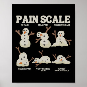 Affiche Bonhomme de neige échelle de douleur infirmière No
