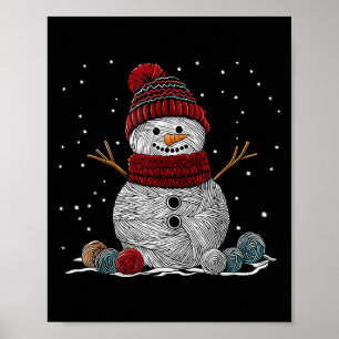 Affiche Bonhomme de neige en fil Sewing Tricot Crochet Qui