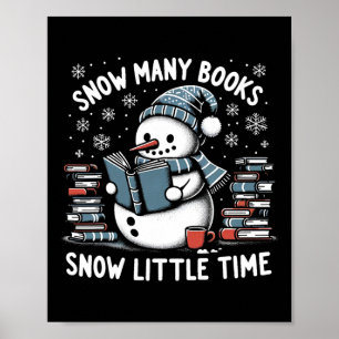 Affiche Bonhomme de neige lisant autant de livres Noël drô