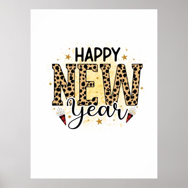 Affiche Bonjour 2022 Bonne Année Léopard (Devant)