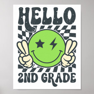 Affiche Bonjour 2e année Vibes Groovy Sourire Visage Retou