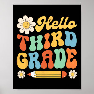 Affiche Bonjour 3e année Byck to School Teachers Enfants