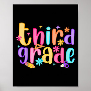 Affiche Bonjour 3e année Enseignante Filles Enfant Preppy
