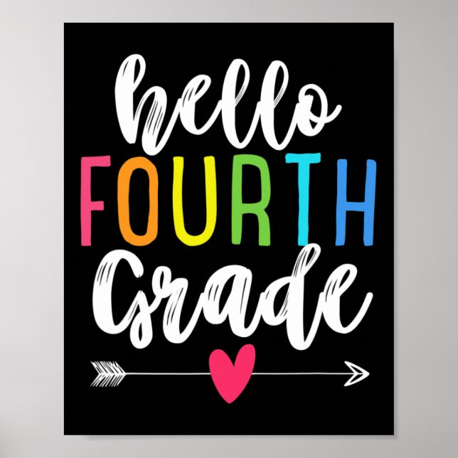 Affiche Bonjour 4e 4e année Byto School Fun Kids Gif (Devant)