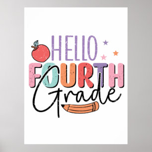 Affiche Bonjour 4e année de retour à l'école