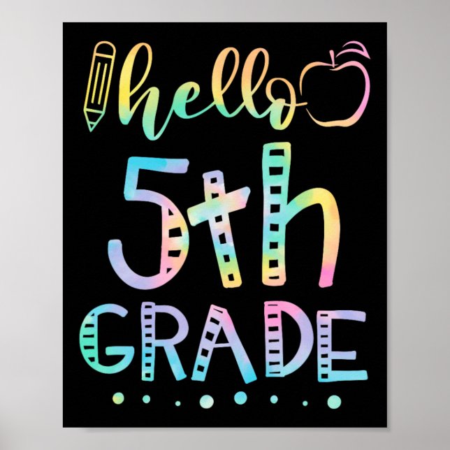 Affiche Bonjour 5e année 5e année Retour à l'école Enseign (Devant)