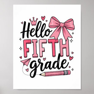 Affiche Bonjour 5E Année Premier Jour De L'École Coquette