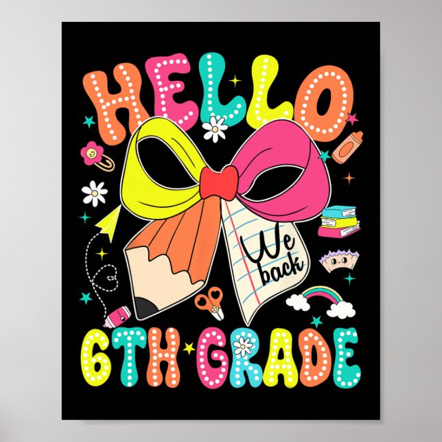Affiche Bonjour 6e Nous sommes de retour à l'école Profess (Devant)