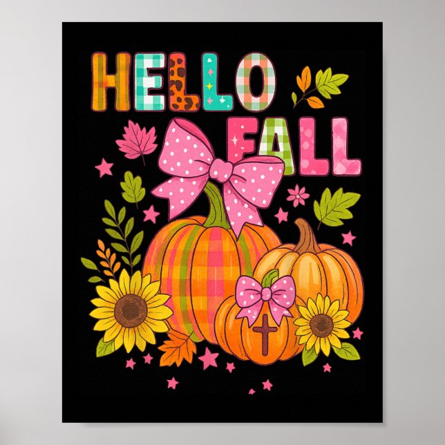 Affiche Bonjour Automne Action de grâce Coquette Boho Flor (Devant)