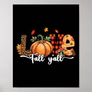 Affiche Bonjour Automne Amour Citrouille Automne Y'all Leo