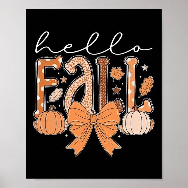 Affiche Bonjour Automne Vibes Automne Thanksgiving Holiday (Devant)