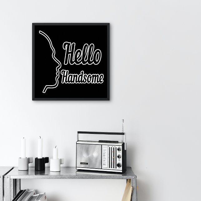 Affiche Bonjour Beau Profil Visage Typographie Petite (Créateur téléchargé)