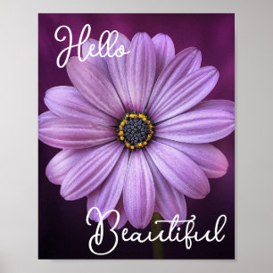 Affiche Bonjour Belle Fleur violette