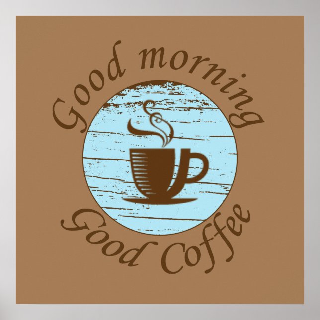 Affiche bonjour bon café drôle (Devant)