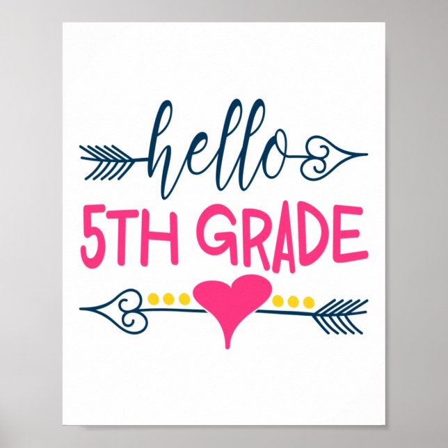 Affiche Bonjour cadeau de rentrée pour les élèves de 5e an (Devant)