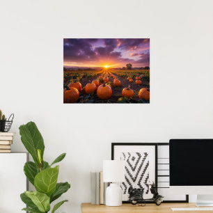 Affiche Bonjour champ d'automne