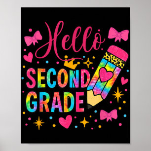 Affiche Bonjour Coloré Crayon Coloré Deuxième Année Teintu