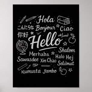Affiche Bonjour dans différentes langues Voyage Vacances E