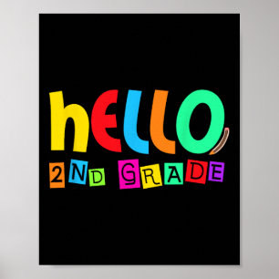 Affiche Bonjour deuxième 2e année de retour à l'école pour