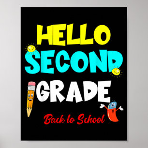 Affiche Bonjour deuxième année de retour à l'école premier